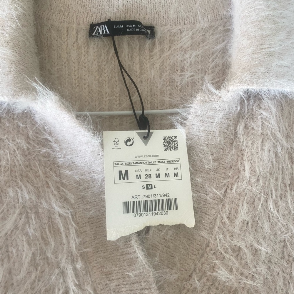 NWT ZARA faux fur polo shirt - Picture 14 of 14